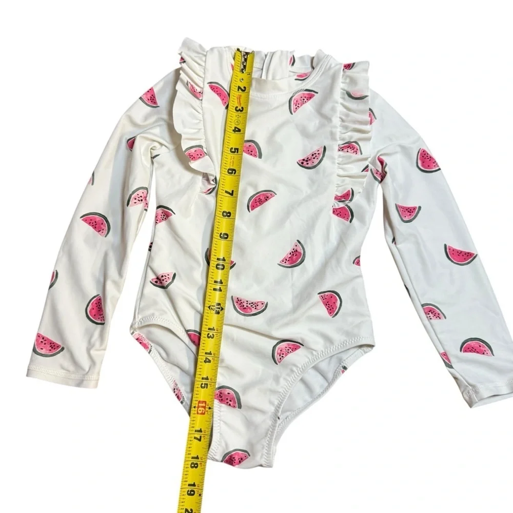 IZOD Girls Watermelon Print Long Sleeve Swimsuit 4–5Y